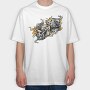 Skull Dice Flames, Tricou Oversize Barbati (Unisex)