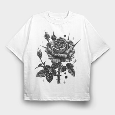 Dark Gothic Rose Garden, Tricou Oversize Barbati (Unisex)