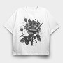 Dark Gothic Rose Garden, Tricou Oversize Barbati (Unisex)