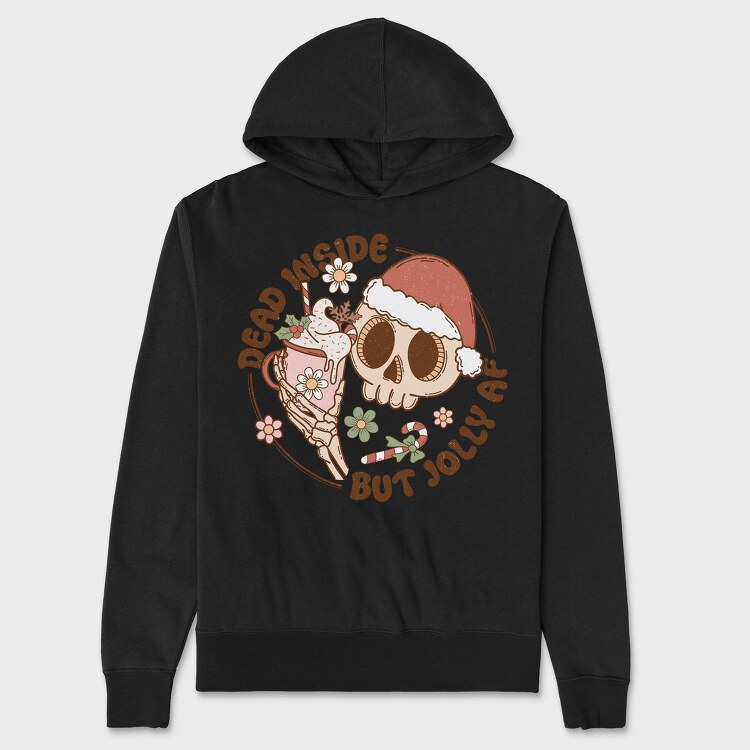 Dead Inside But Jolly Af, Hanorac Oversize Barbati (Unisex)