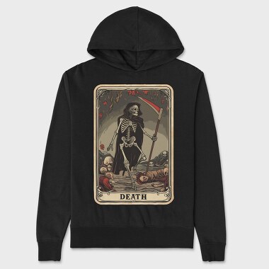 Death Skeleton Card, Hanorac Oversize Barbati (Unisex)