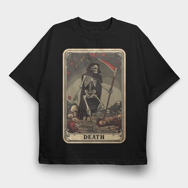 Death Skeleton Card, Tricou Oversize Barbati (Unisex)
