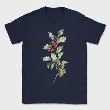 December Holly Branches, Tricou Barbati (Unisex)