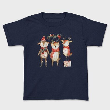 Deer Christmas Scarf, Tricou Copii