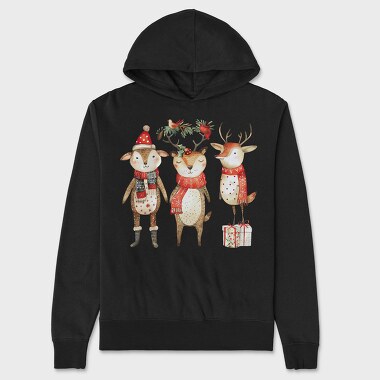 Deer Christmas Scarf, Hanorac Oversize Barbati (Unisex)
