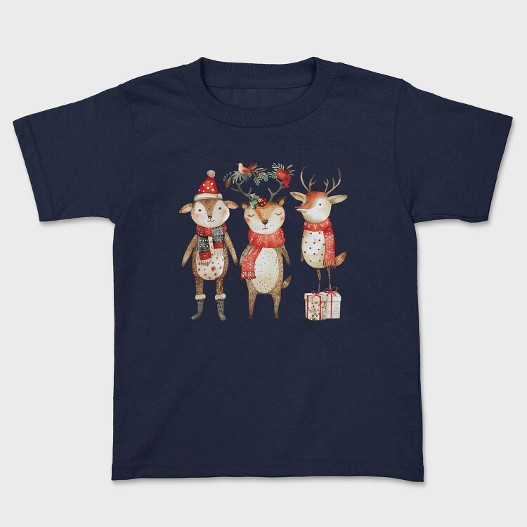 Deer Christmas Scarves, Tricou Copii