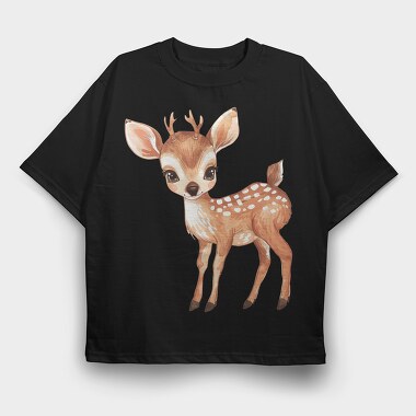 Deer Fawn Boho, Tricou Oversize Barbati (Unisex)