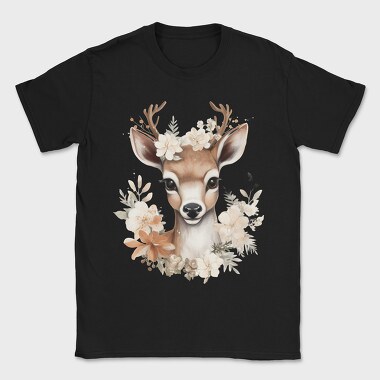 Deer Floral Crown, Tricou Barbati (Unisex)