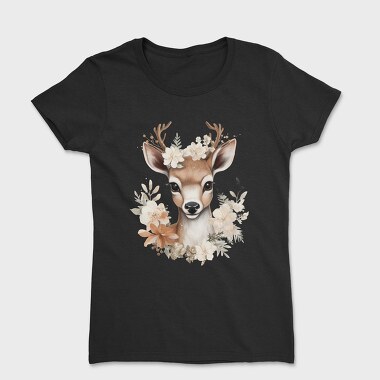 Deer Floral Crown, Tricou Femei
