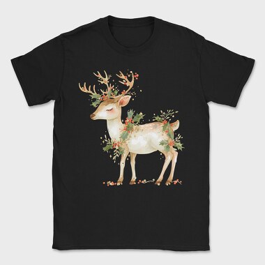 Deer Holly Garland, Tricou Barbati (Unisex)