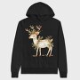 Deer Holly Garland, Hanorac Oversize Barbati (Unisex)
