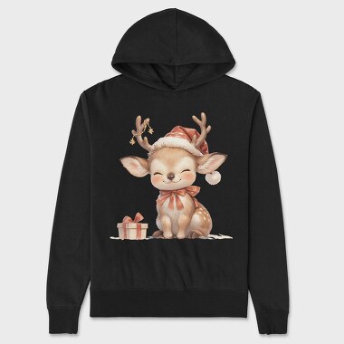 Deer Santa Hat Gift, Hanorac Oversize Barbati (Unisex)