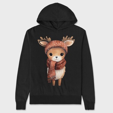 Deer Scarf Ear Flaps, Hanorac Oversize Barbati (Unisex)