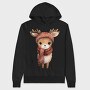 Deer Scarf Ear Flaps, Hanorac Oversize Barbati (Unisex)
