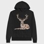 Deer Sitting Calm, Hanorac Oversize Barbati (Unisex)