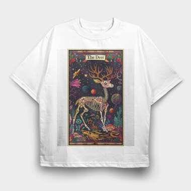 Deer Skeleton Space, Tricou Oversize Barbati (Unisex)