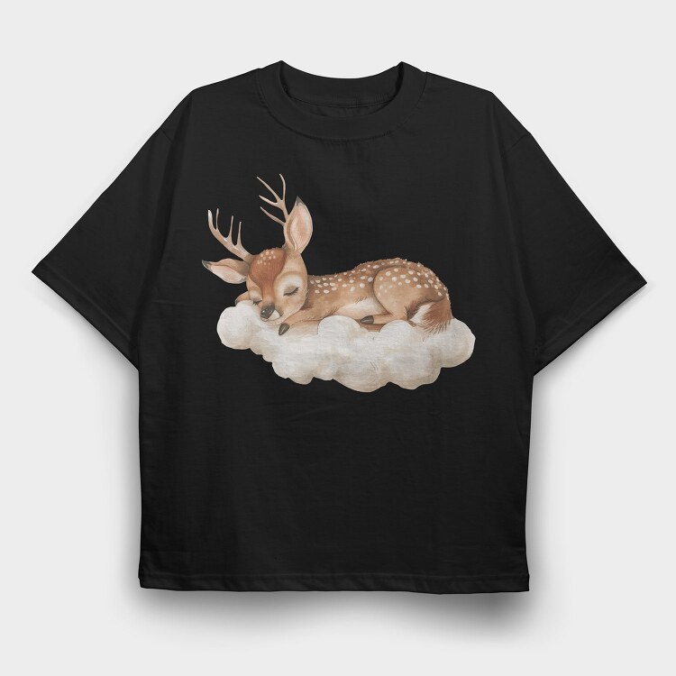 Deer Sleep Cloud, Tricou Oversize Barbati (Unisex)
