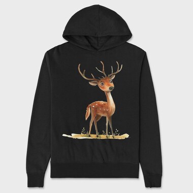 Deer Standing Wise, Hanorac Oversize Barbati (Unisex)