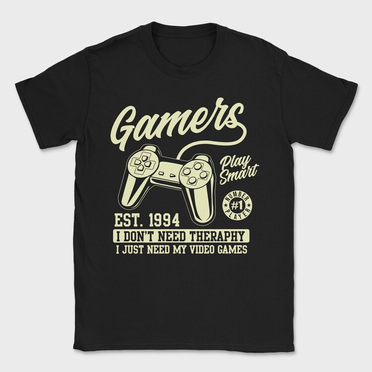 Gamers Smart Therapy, Tricou Barbati (Unisex)