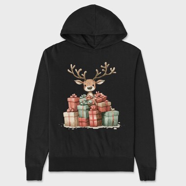Deer With Gifts, Hanorac Oversize Barbati (Unisex)