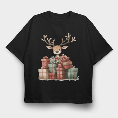 Deer With Gifts, Tricou Oversize Barbati (Unisex)