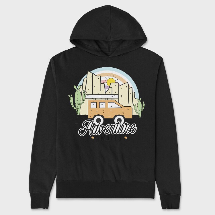 Desert Adventure Star, Hanorac Oversize Barbati (Unisex)