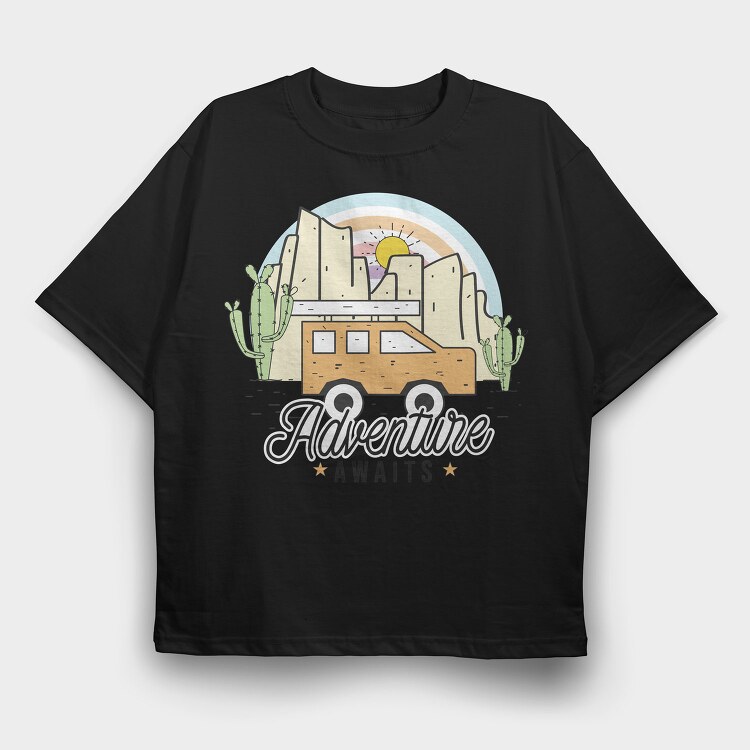 Desert Adventure Star, Tricou Oversize Barbati (Unisex)