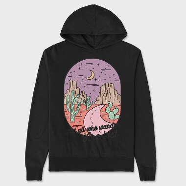 Desert Cactus Night, Hanorac Oversize Barbati (Unisex)