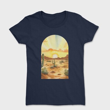 Desert Cactus Sunset, Tricou Femei