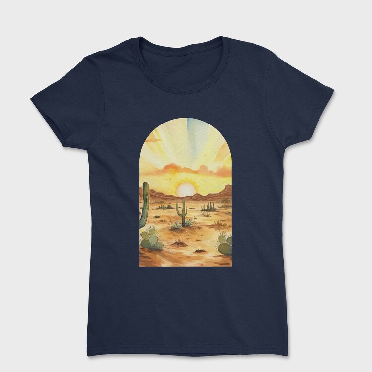 Desert Cactus Sunset, Tricou Femei