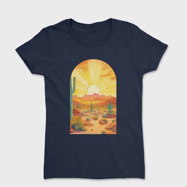 Desert Cactuses Sunset, Tricou Femei