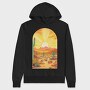 Desert Cactuses Sunset, Hanorac Oversize Barbati (Unisex)