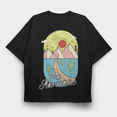 Desert Mountain Adventure, Tricou Oversize Barbati (Unisex)