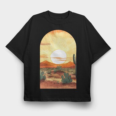 Desert Sunset Dream, Tricou Oversize Barbati (Unisex)