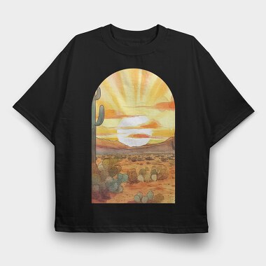 Desert Sunset Lover, Tricou Oversize Barbati (Unisex)