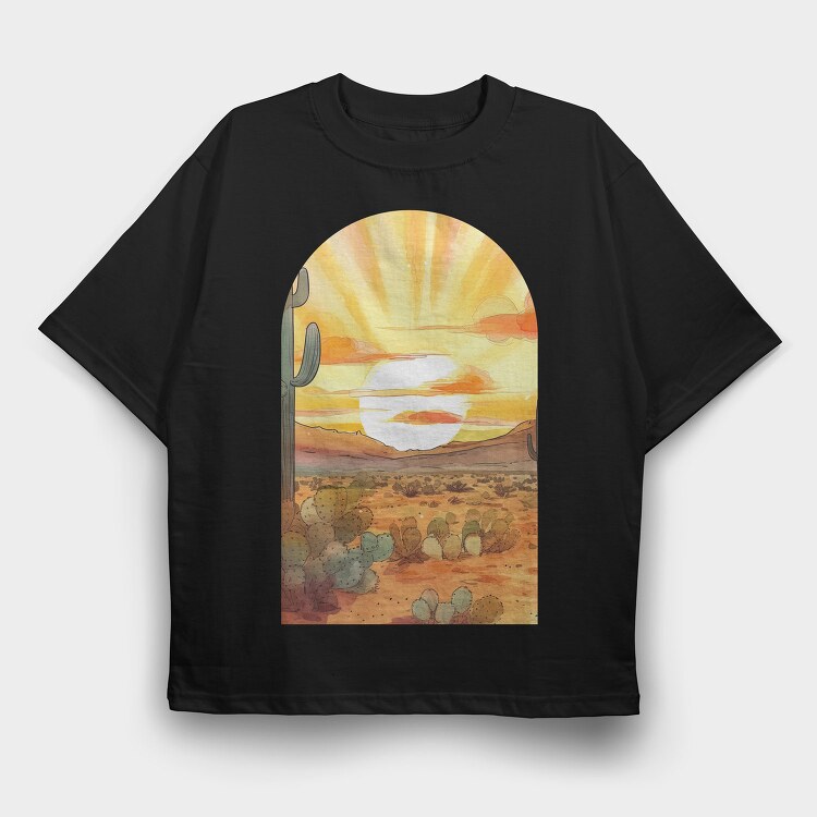 Desert Sunset Lover, Tricou Oversize Barbati (Unisex)