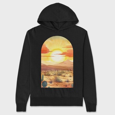 Desert Sunset Night, Hanorac Oversize Barbati (Unisex)