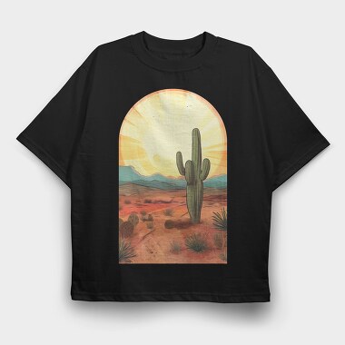 Desert Sunset Saga, Tricou Oversize Barbati (Unisex)