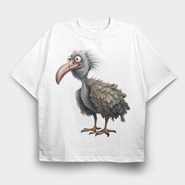 Dodo Feathered Face, Tricou Oversize Barbati (Unisex)