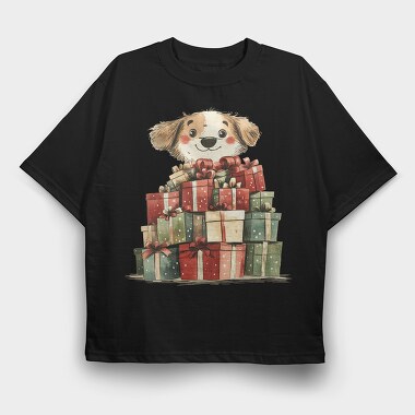 Dog With Gifts, Tricou Oversize Barbati (Unisex)