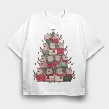 Dogs Christmas Tree, Tricou Oversize Barbati (Unisex)
