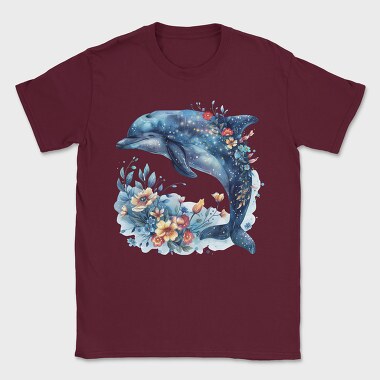 Dolphin Floral Night, Tricou Barbati (Unisex)
