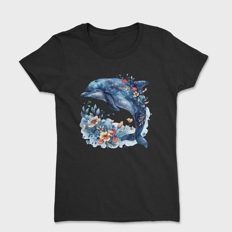 Dolphin Floral Night, Tricou Femei