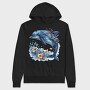 Dolphin Floral Night, Hanorac Oversize Barbati (Unisex)