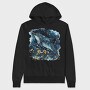 Dolphin Starry Night, Hanorac Oversize Barbati (Unisex)