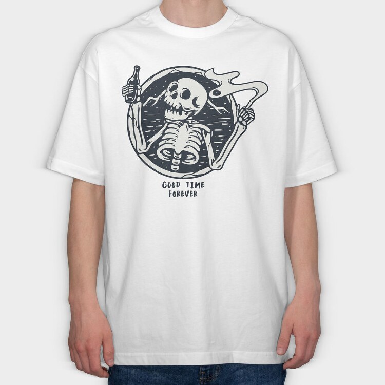 Skeleton Good Time Forever, Tricou Oversize Barbati (Unisex)