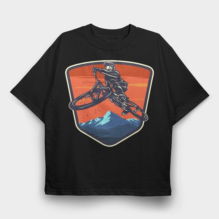 Mountain Bike Rider, Tricou Oversize Barbati (Unisex)
