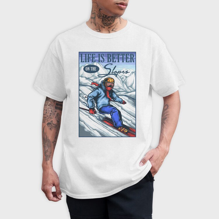 Life Better Slopes, Tricou Barbati (Unisex)