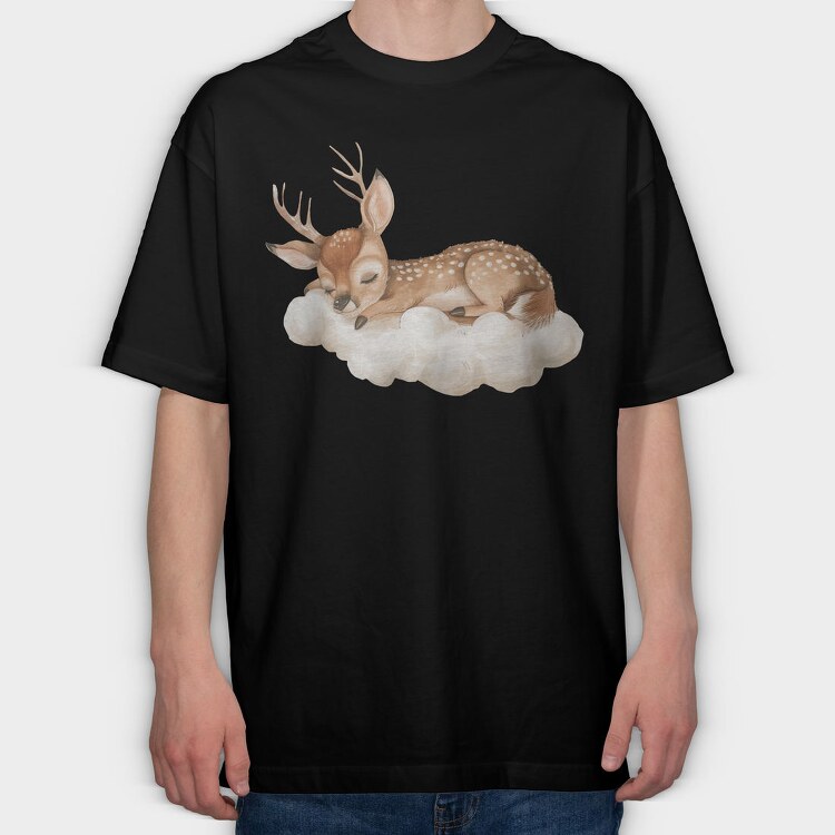 Deer Sleep Cloud, Tricou Oversize Barbati (Unisex)