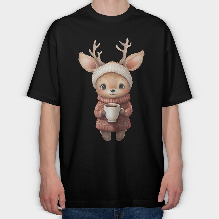 Deer Cup Sweater, Tricou Oversize Barbati (Unisex)